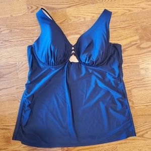 Lane Bryant Navy Underwire Swim Tank